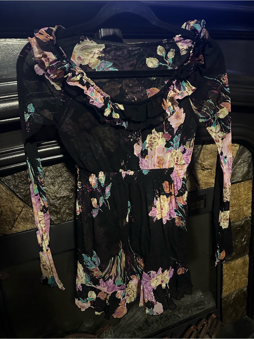 Floral mesh blouse